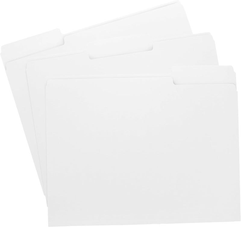 ACTIVITYYA White File Folders, 1/3-Cut Tabs, Letter Size, 12-Pack – Durable Office Filing Folders for Documents, Papers, and Organization - Image 1